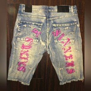 AHP Saints & Sinners Distressed Jeans Shorts sz 36